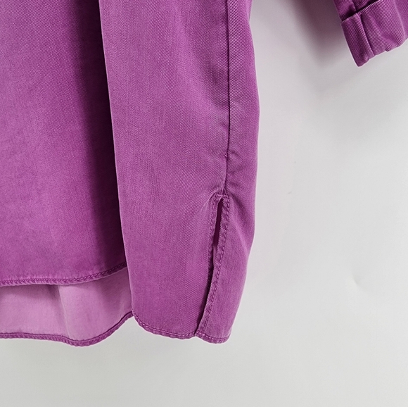 Soft Surroundings Cusabo‎ In Tencel Pintuck Blouse Iris Orchid Purple NEW - Picture 7 of 13